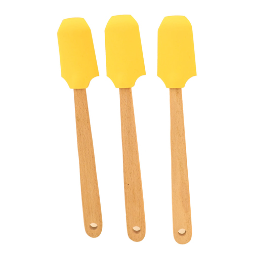 Non-stick silicone and wood handle spatulas