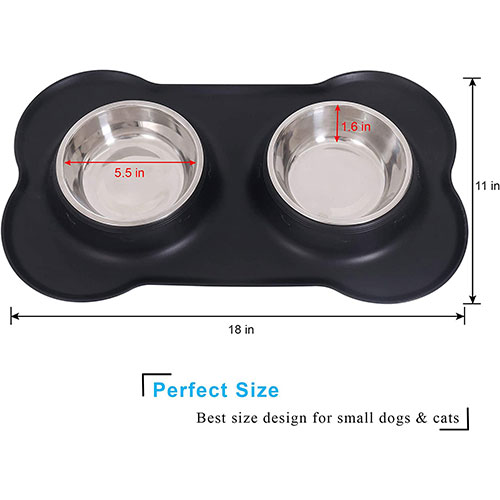 Dog Bowls With Silicone Mat (1)