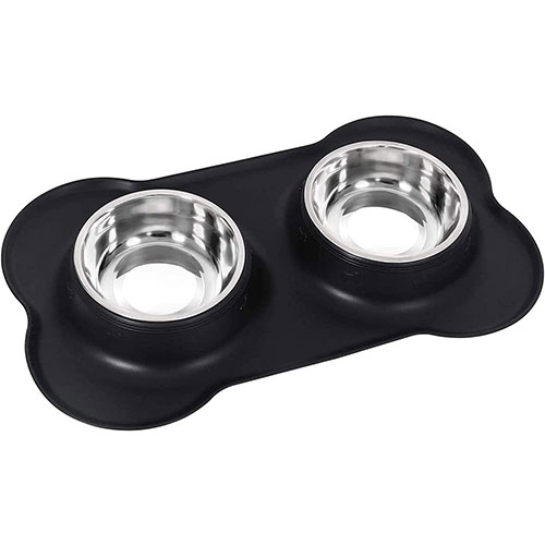 Dog Bowls With Silicone Mat (3)