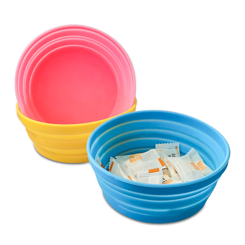 Silicone collapsible bowl slow feeder dog bowl