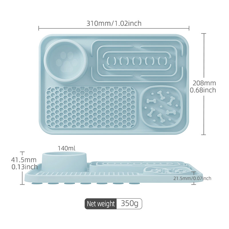 dog and cat food divided plate