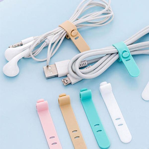 Eco-friendly Adjustable Silicone Rubber Cable Wire Tie Organ